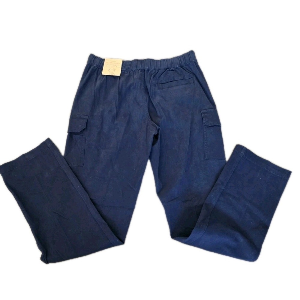 Weatherproof Vintage Pants Men's MEDIUM NEW Cargo Blue Elastic Waist Retail $75